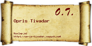 Opris Tivadar névjegykártya
